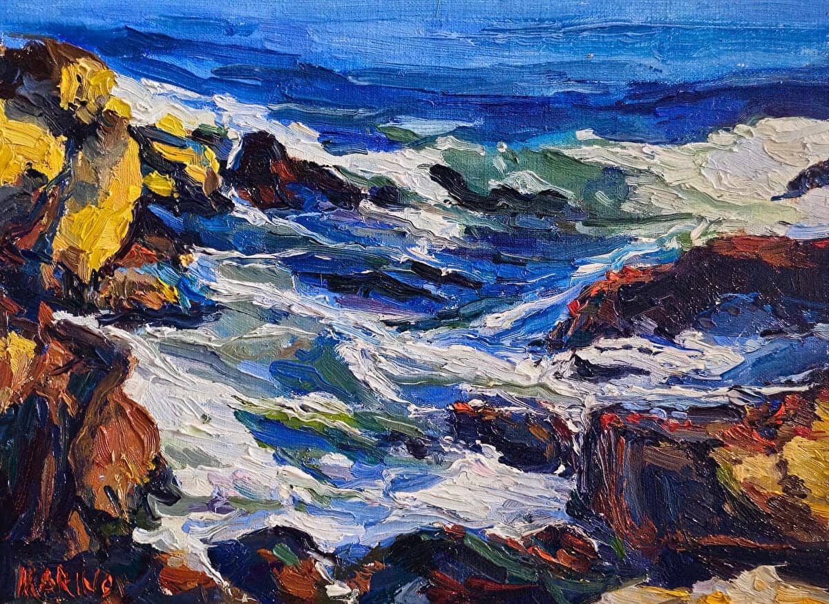 'Late Afternoon at Bass Rocks,' an oil painting by Maria Marino